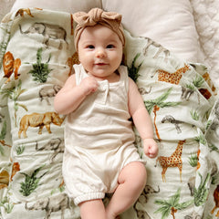 LifeTree large 47-by-47 swaddle spread for generous wrapping.