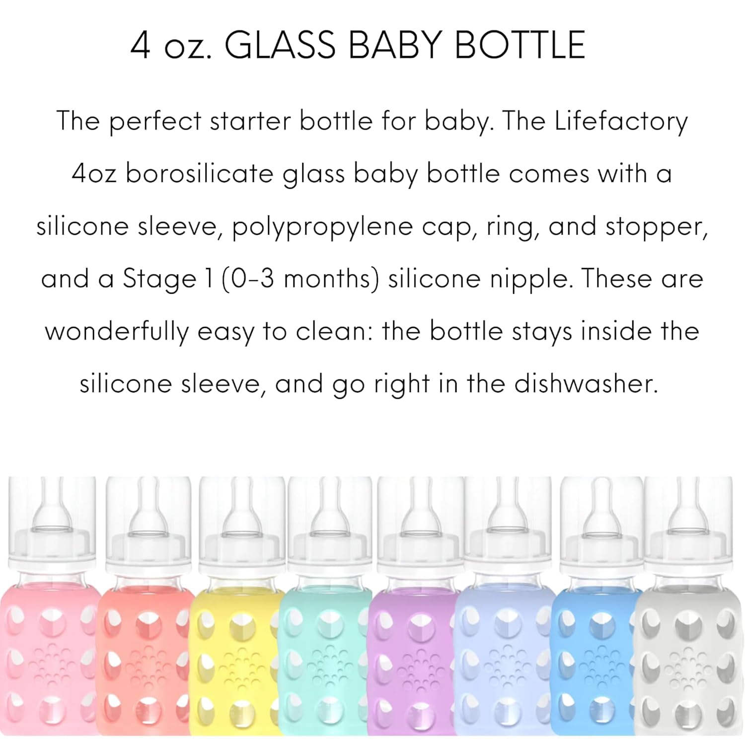 Lifefactory pink Stage 1 nipple ready for newborn feeding