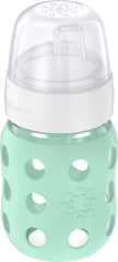 Lifefactory mint bottle with sippy spout, ideal for transitioning from nipple to cup
