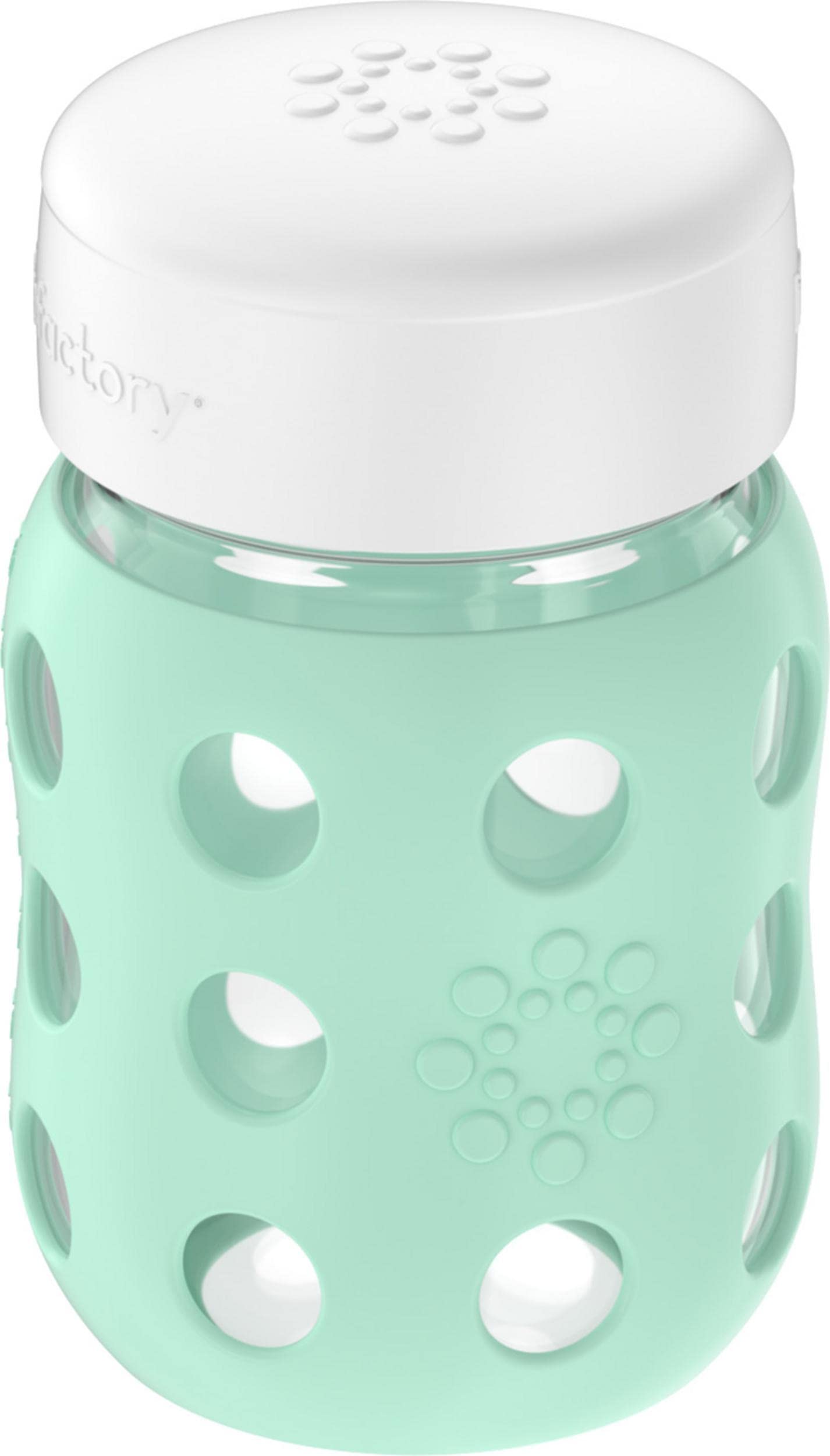 Lifefactory bottle flat cap mint demonstrates secure, spill-free sealing during on-the-go feeding