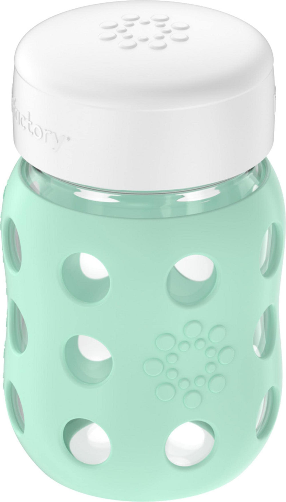 Lifefactory bottle flat cap mint demonstrates secure, spill-free sealing during on-the-go feeding