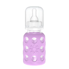 Lifefactory lavender bottle with protective sleeve offers secure grip.