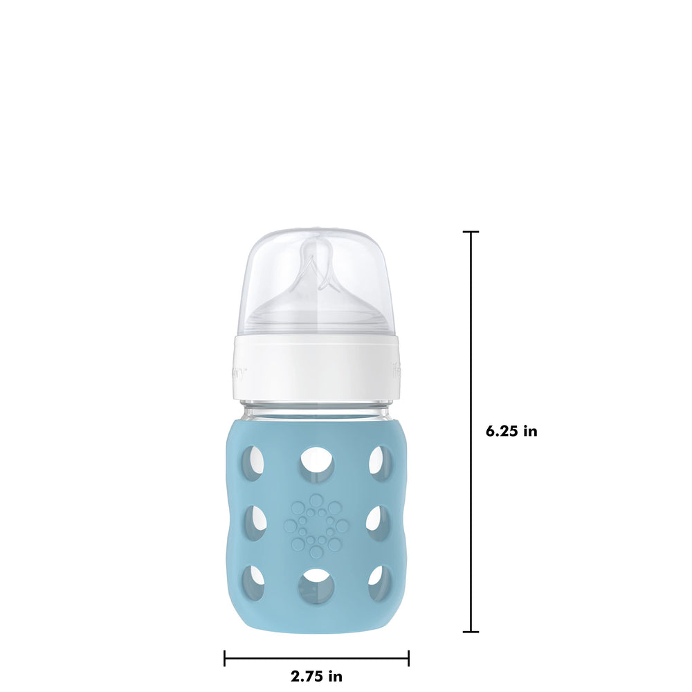 Lifefactory cap, ring, and stopper included for complete assembly.