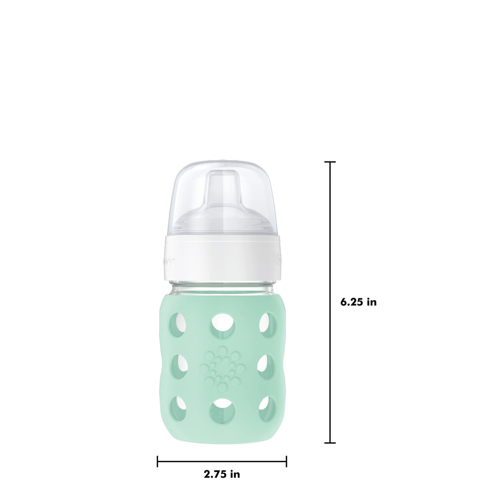 Lifefactory protective silicone sleeve close-up showing durable glass protection