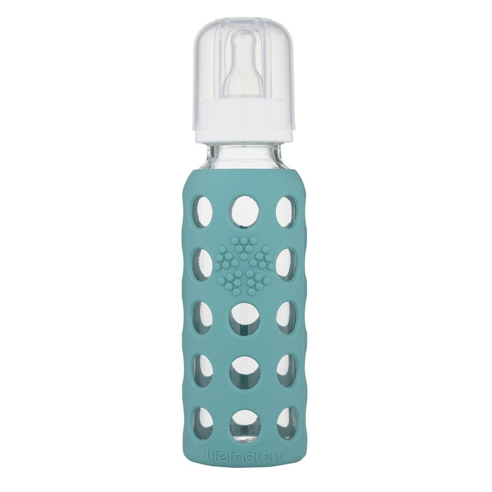 Lifefactory silicone sleeve on Kale bottle adds durability and comfortable handling.