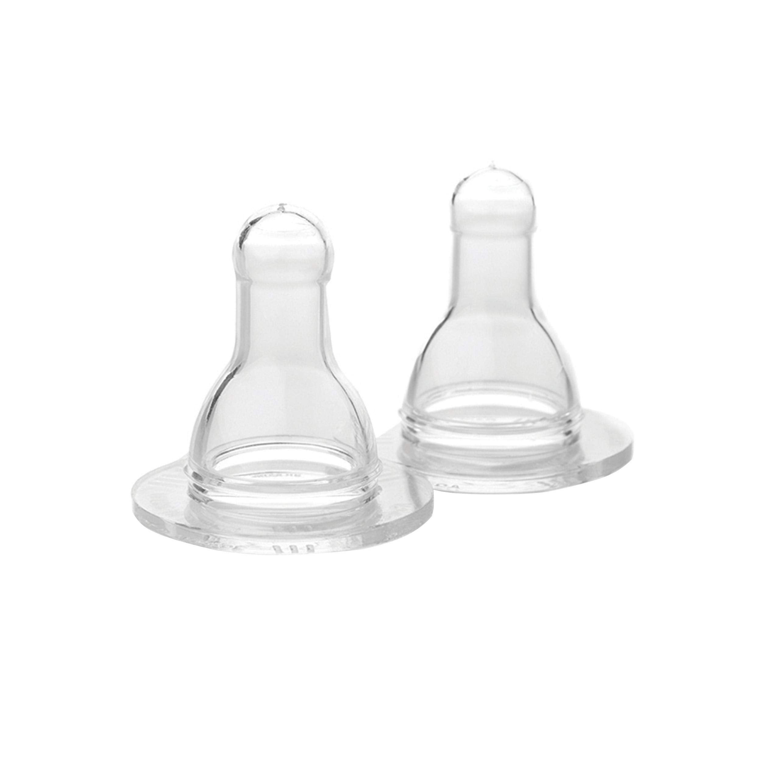 Lifefactory Stage 2 nipple close-up highlights vented design for steady flow.
