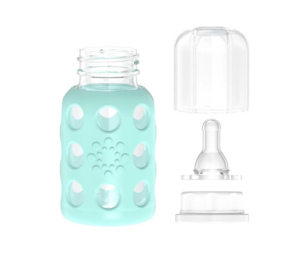 Lifefactory Stage 1 nipple supports newborn feeding in early months.