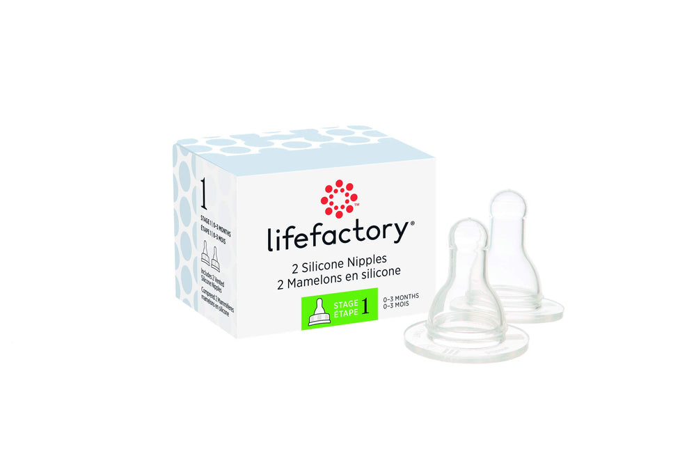 Lifefactory Stage 1 vented silicone nipple for slow flow feeding