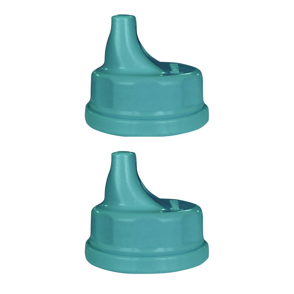 Lifefactory Stage 2 sippy cap on Kale bottle supports transitioning to drinking.