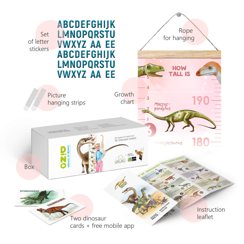 LIFELIKO pink wall ruler shown in a kid's room, removable for flexible layout.