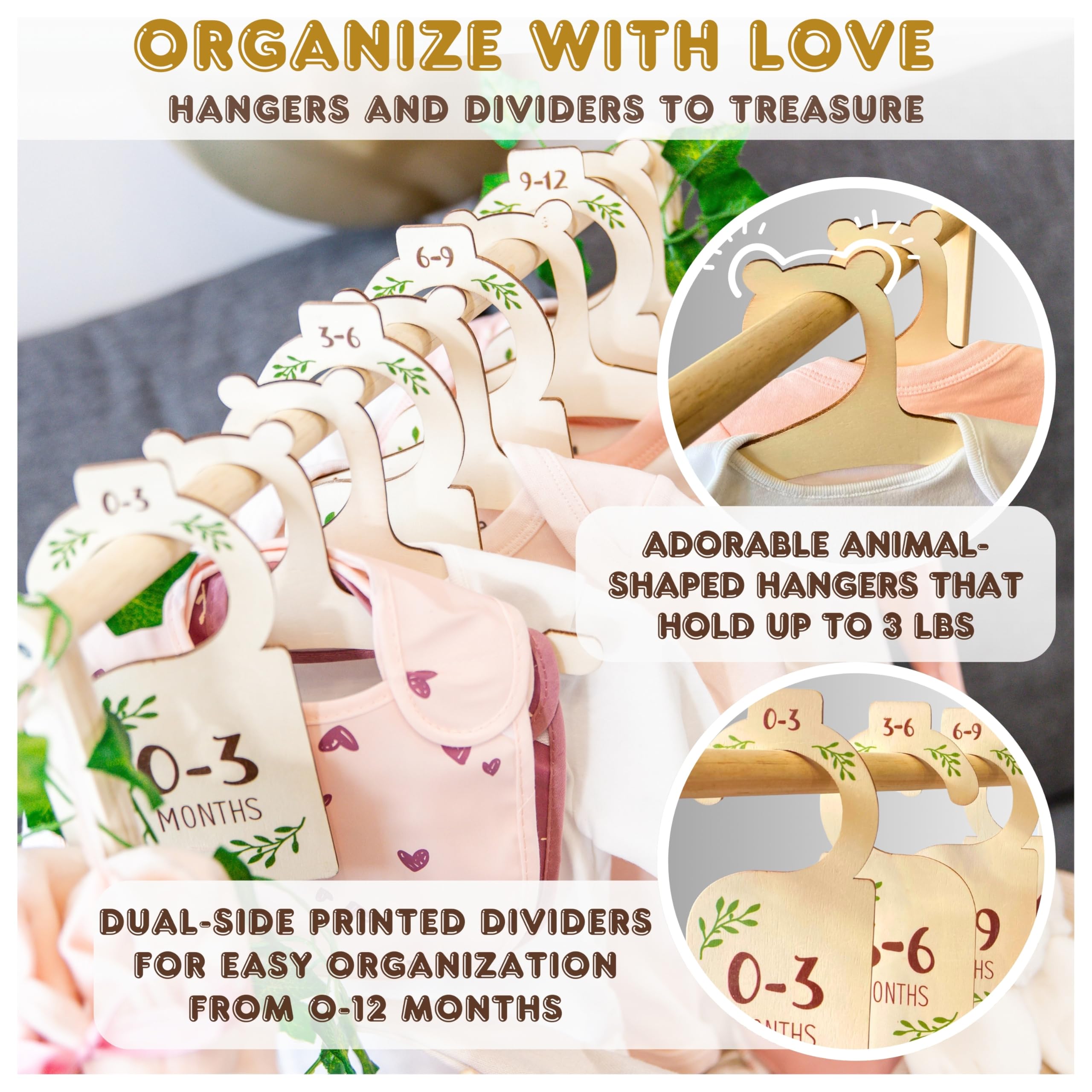 lifemories wooden hangers and dividers keep clothes organized by size