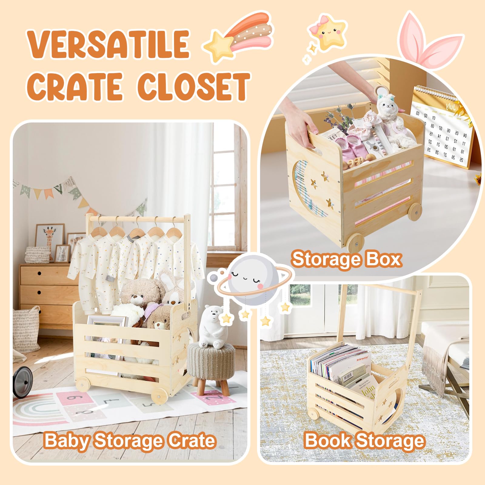 Lifesnug multipurpose wheeled storage for clothes, toys, and keepsakes.