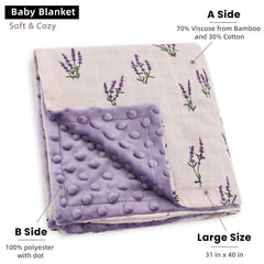 LifeTree baby blanket back dotted fleece showcases warmth and cozy feel for cooler moments.