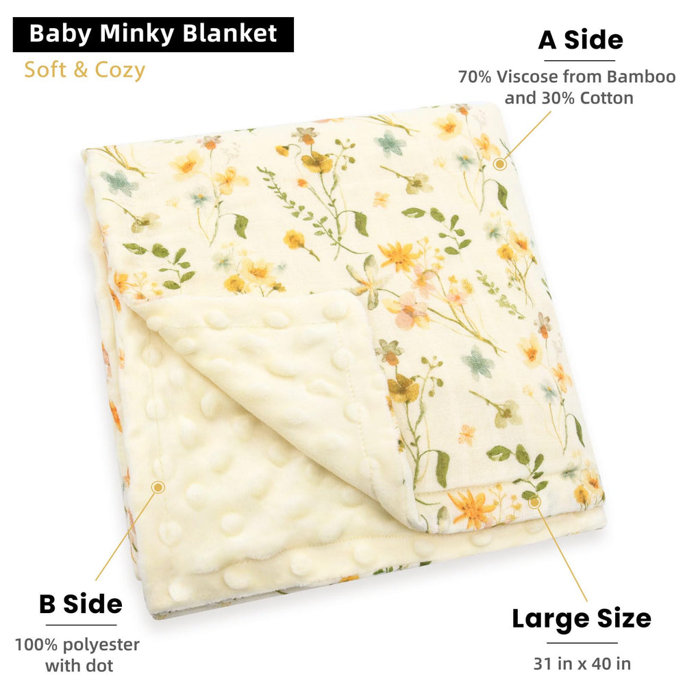 LifeTree blanket back dotted fleece adds warmth and cozy texture during naps.