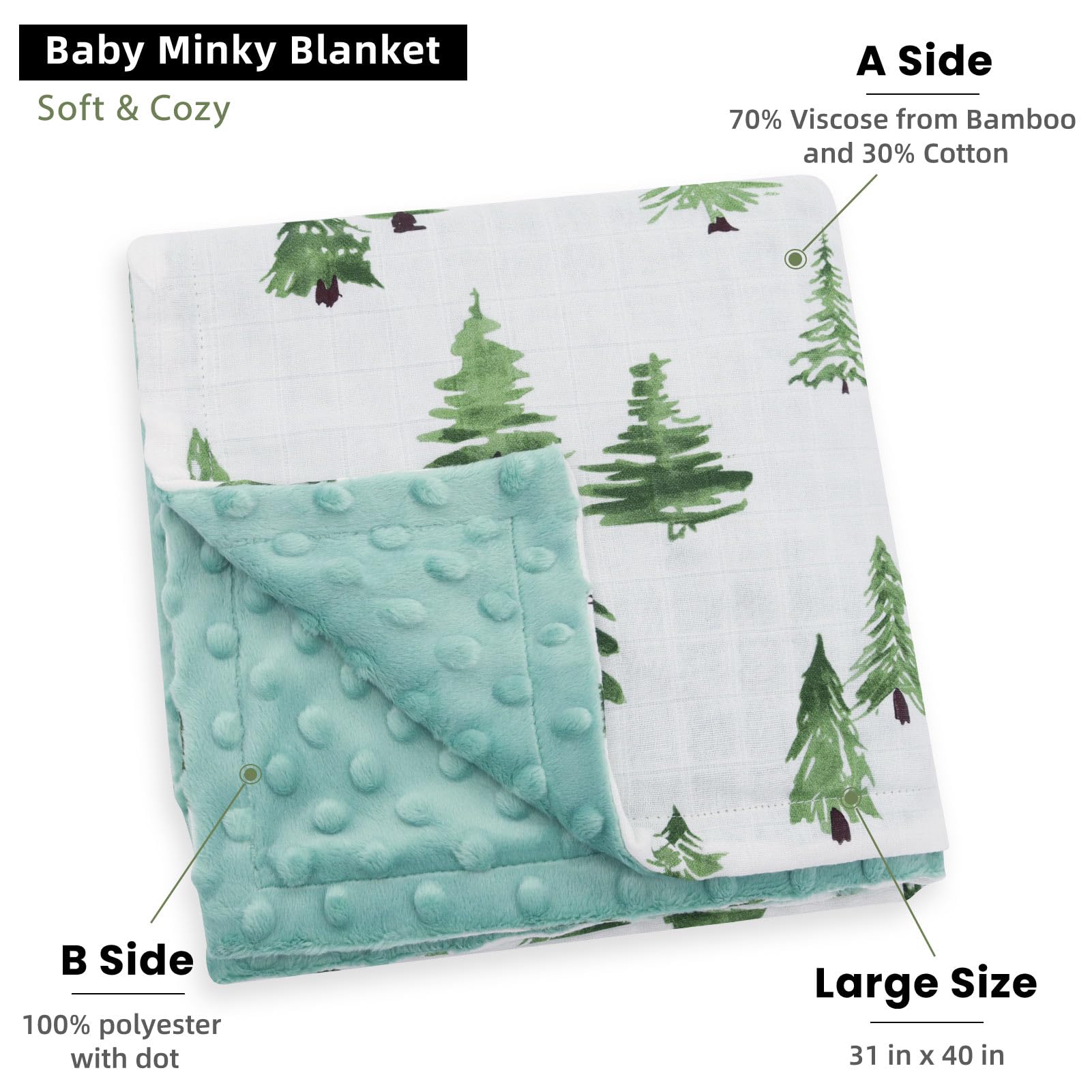 LifeTree back dotted fleece adds warm, cozy layering.