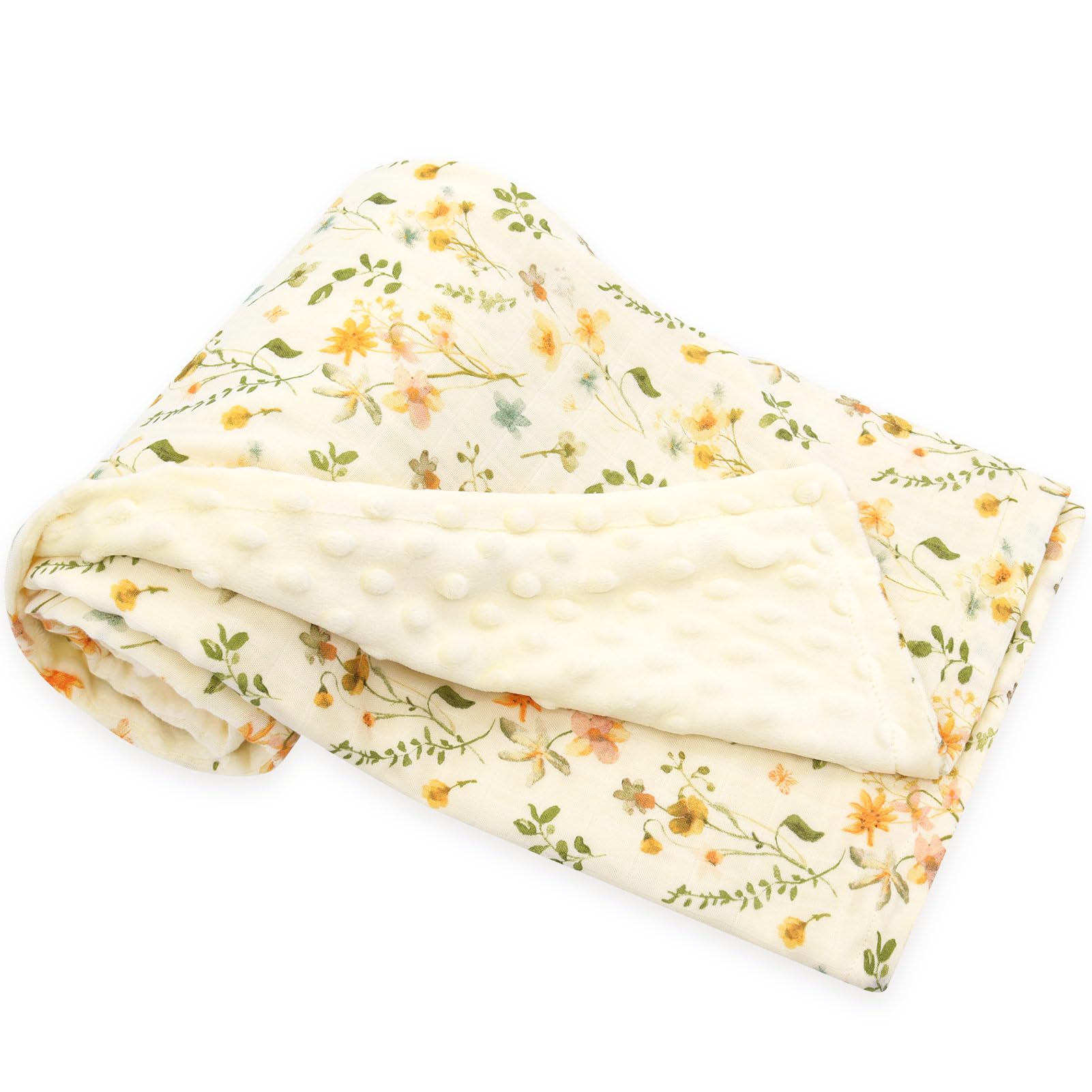 LifeTree baby blanket with soft muslin front and bamboo fibers for gentle skin contact.