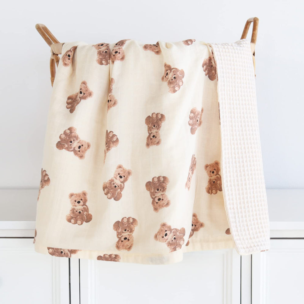 LifeTree baby blanket shown for photo-ready moments with bear design