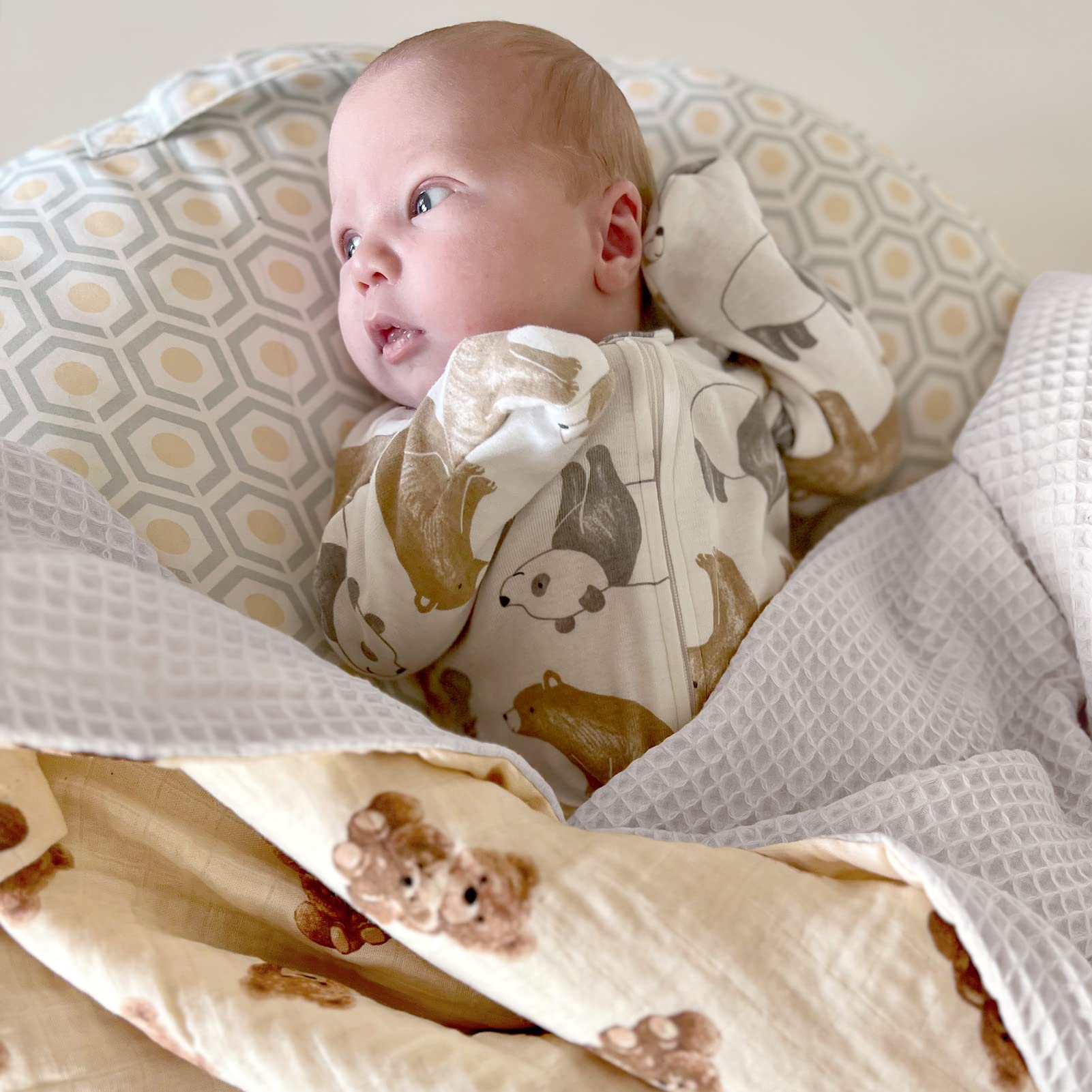 LifeTree blanket size 27.5x43.3 inches, room for swaddling and cuddling