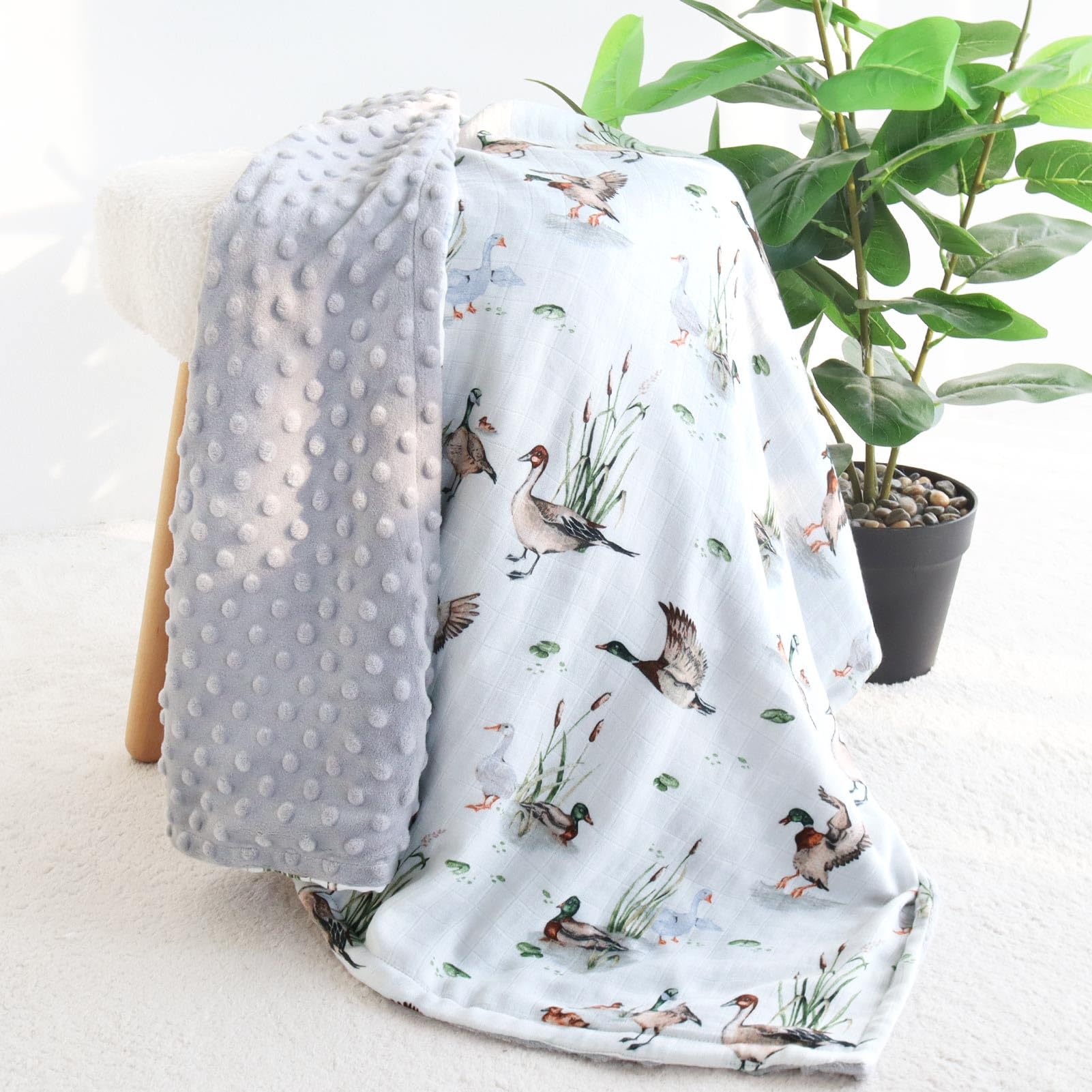 LifeTree blanket tucked in a stroller demonstrates cozy, on-the-go warmth.