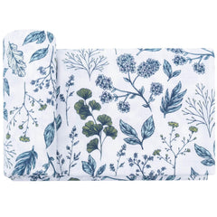 LifeTree baby swaddle blanket in blue porcelain wrap for snug comfort