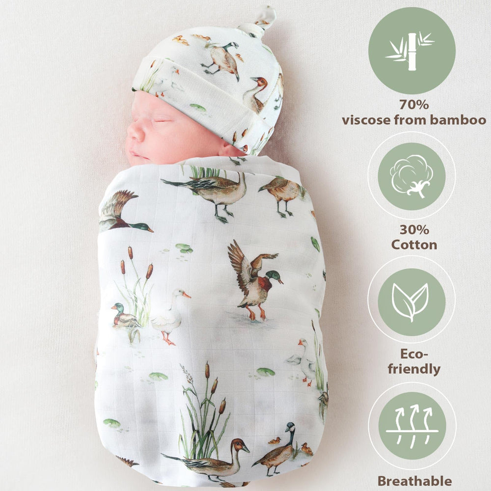 LifeTree bamboo-cotton-muslin-closeup showing breathable, lightweight swaddle for naps.
