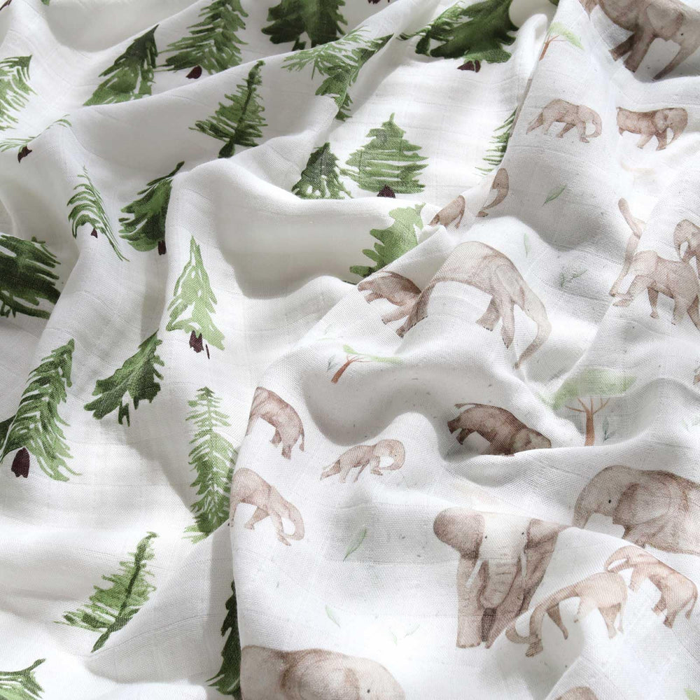LifeTree swaddle fabric texture close-up shows soft, breathable cotton-bamboo blend.