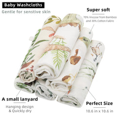 LifeTree bamboo cotton washcloth close-up shows ultra-soft, skin-friendly fibers.