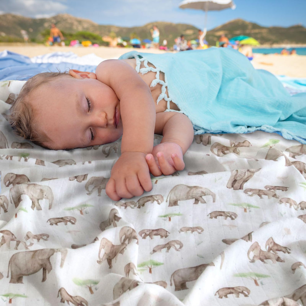 LifeTree hospital bag-ready use case shows large swaddle as newborn receiving blanket.