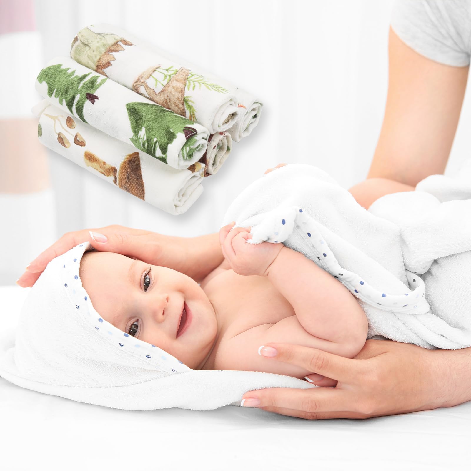 LifeTree large 10.6 by 10.6 inch washcloth for easier bathing.