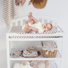 LifeTree muslin changing pad cover small-checkered pattern adds gentle style