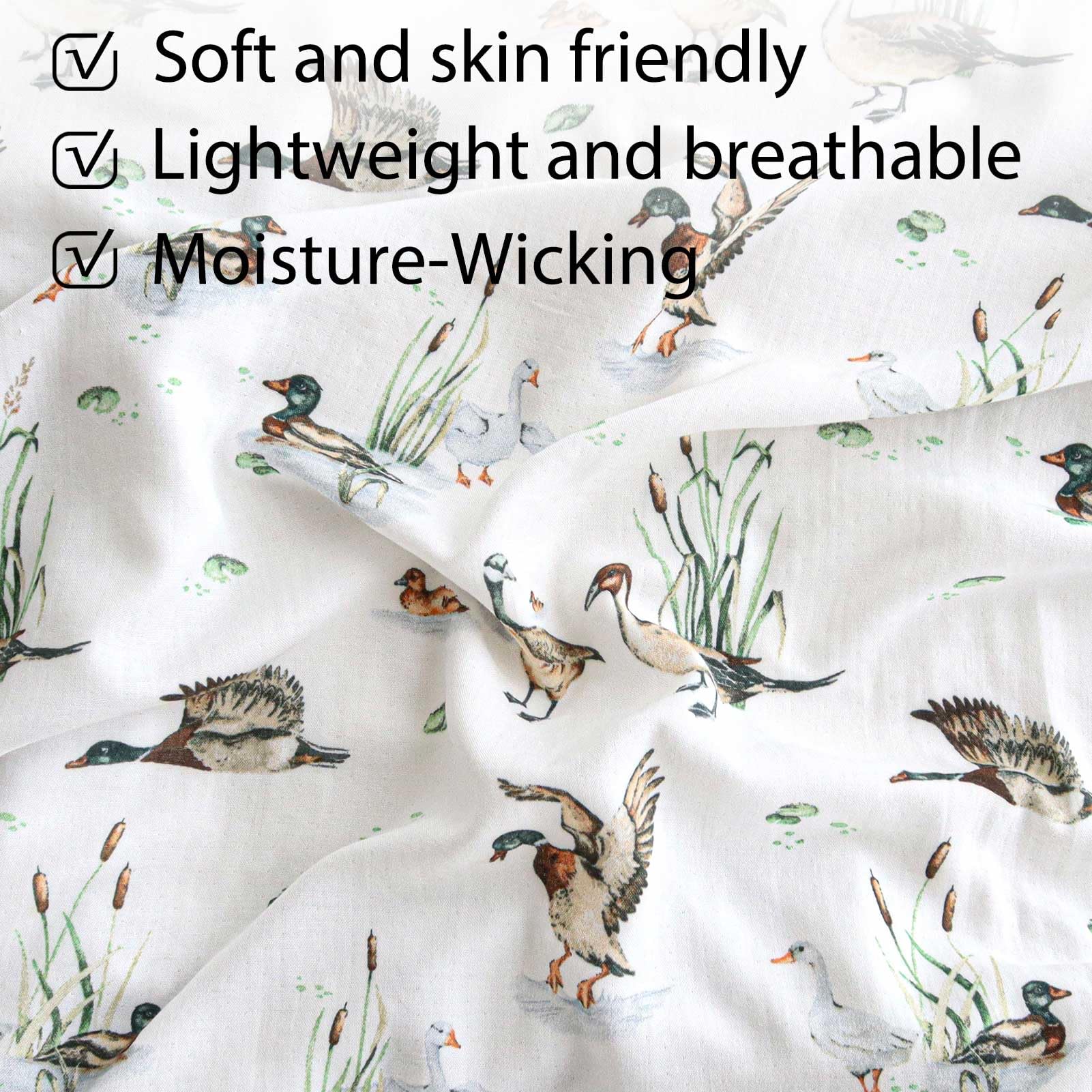 LifeTree muslin pad cover breathes easy for comfortable naps and play sessions.