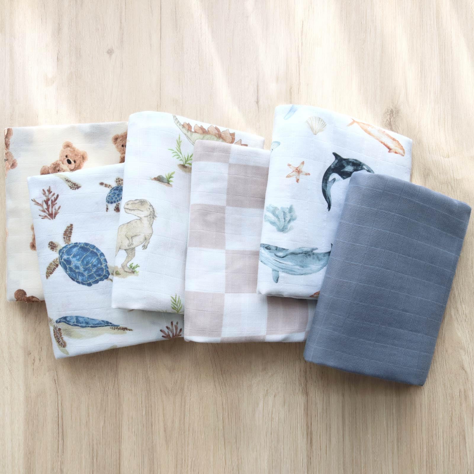 LifeTree muslin swaddle 47x47 layout demonstrates ample wrap room for easy swaddling.
