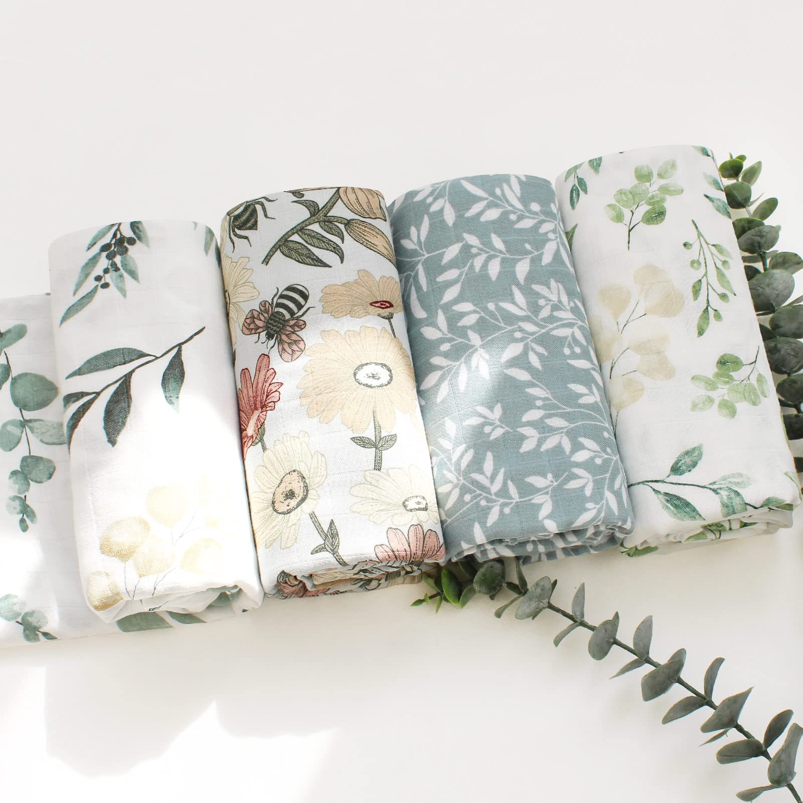 LifeTree swaddle blanket laid flat highlights large 47 inch square.