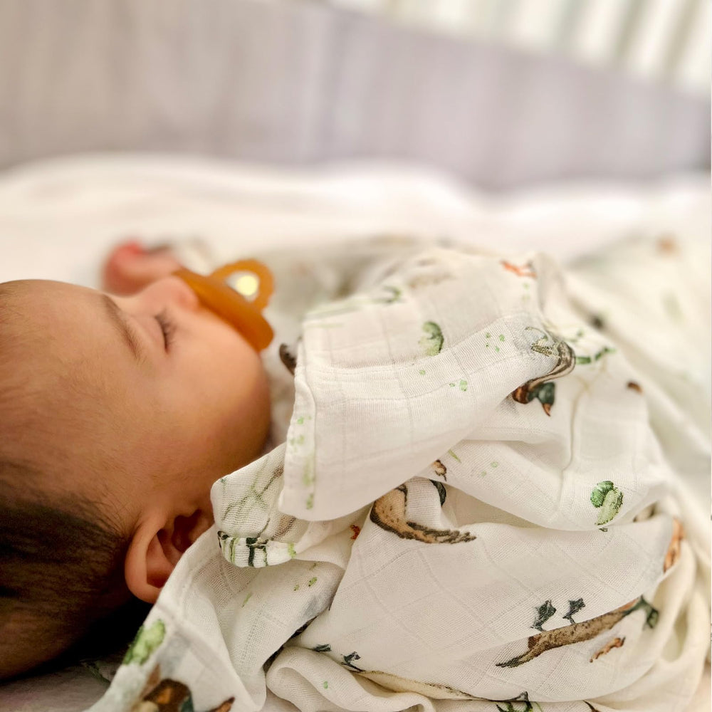LifeTree unisex mallard duck print suits both boys and girls in nursery decor.