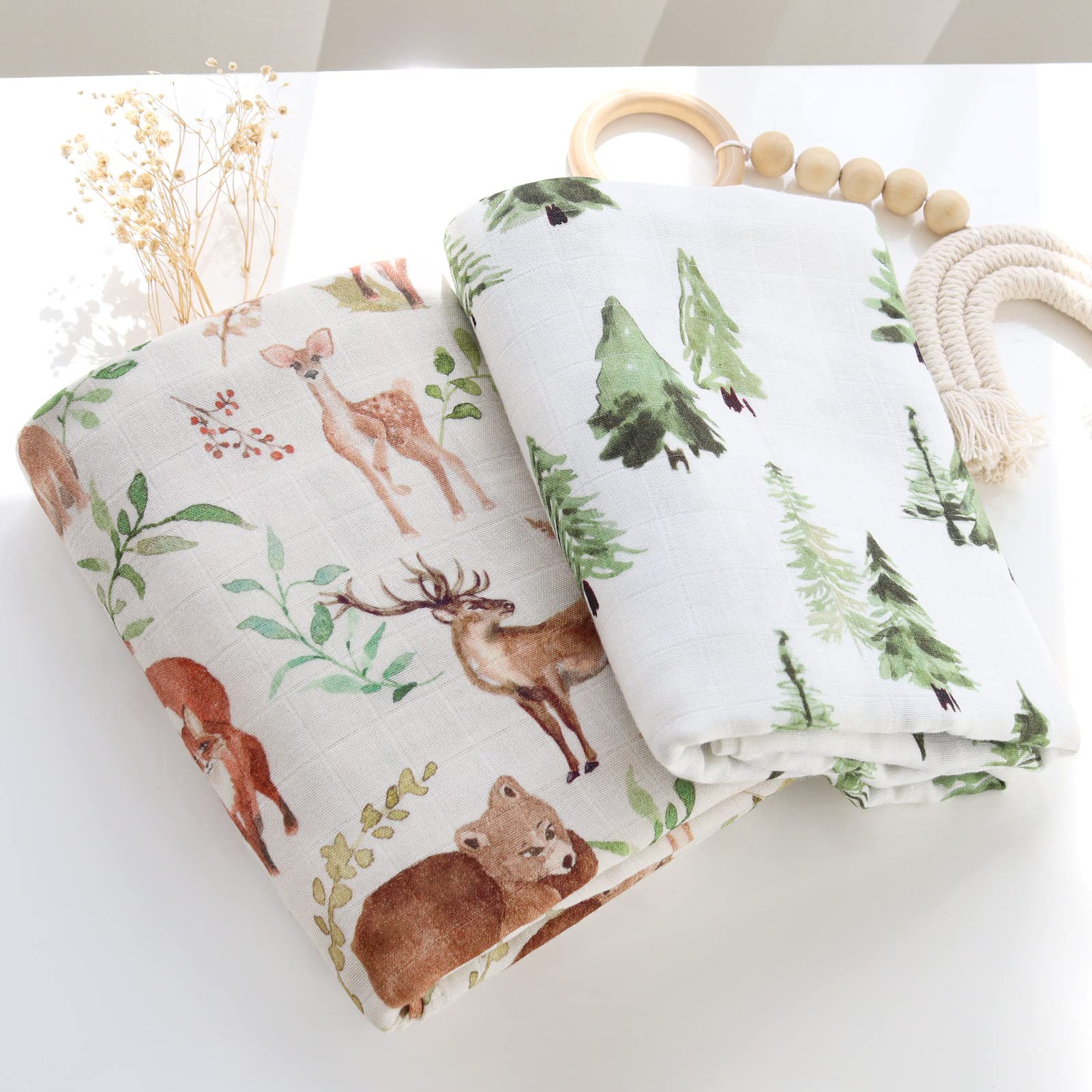 LifeTree muslin swaddle breathable weave close-up fibers.