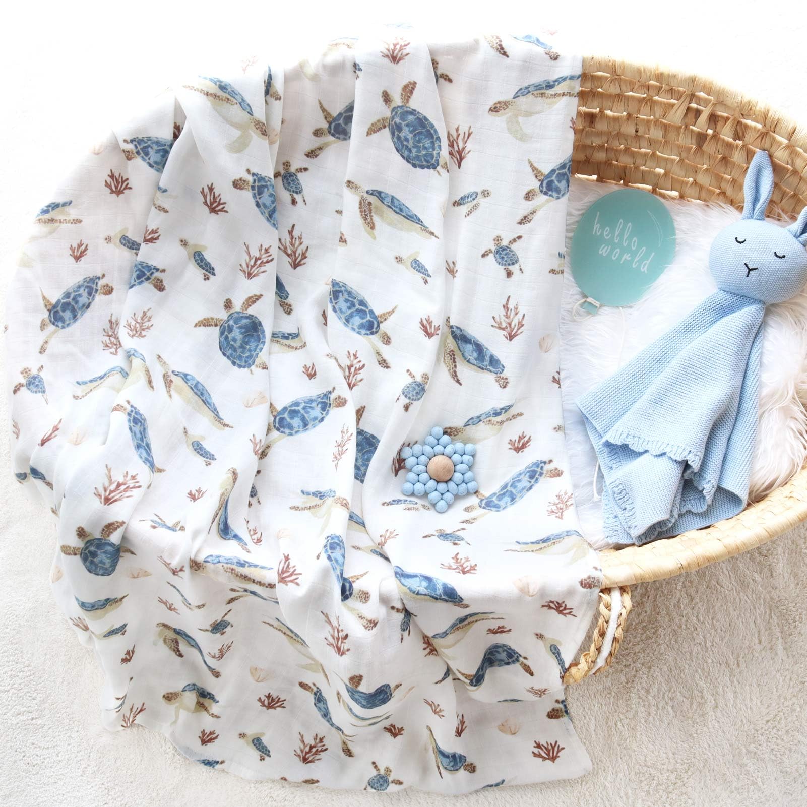 LifeTree muslin swaddle soft fabric close-up highlights breathable bamboo-cotton blend