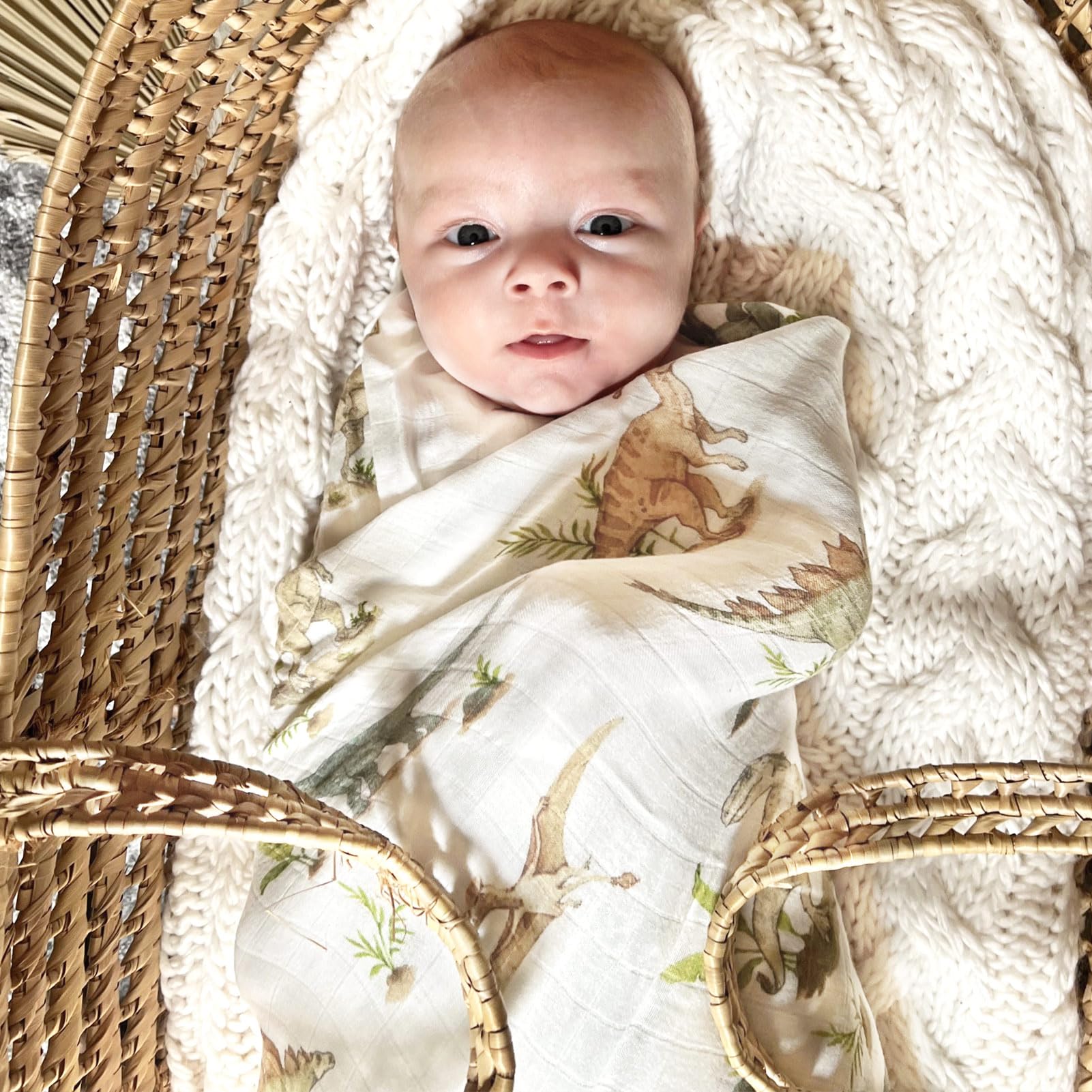 LifeTree muslin swaddle shows multi-use as stroller cover or burp cloth
