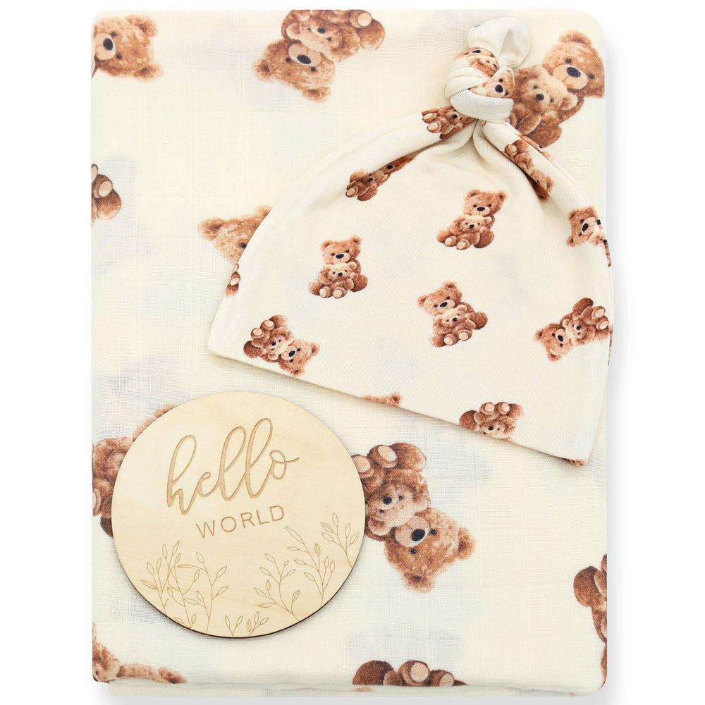 LifeTree newborn unisex swaddle photo-ready for family memories.