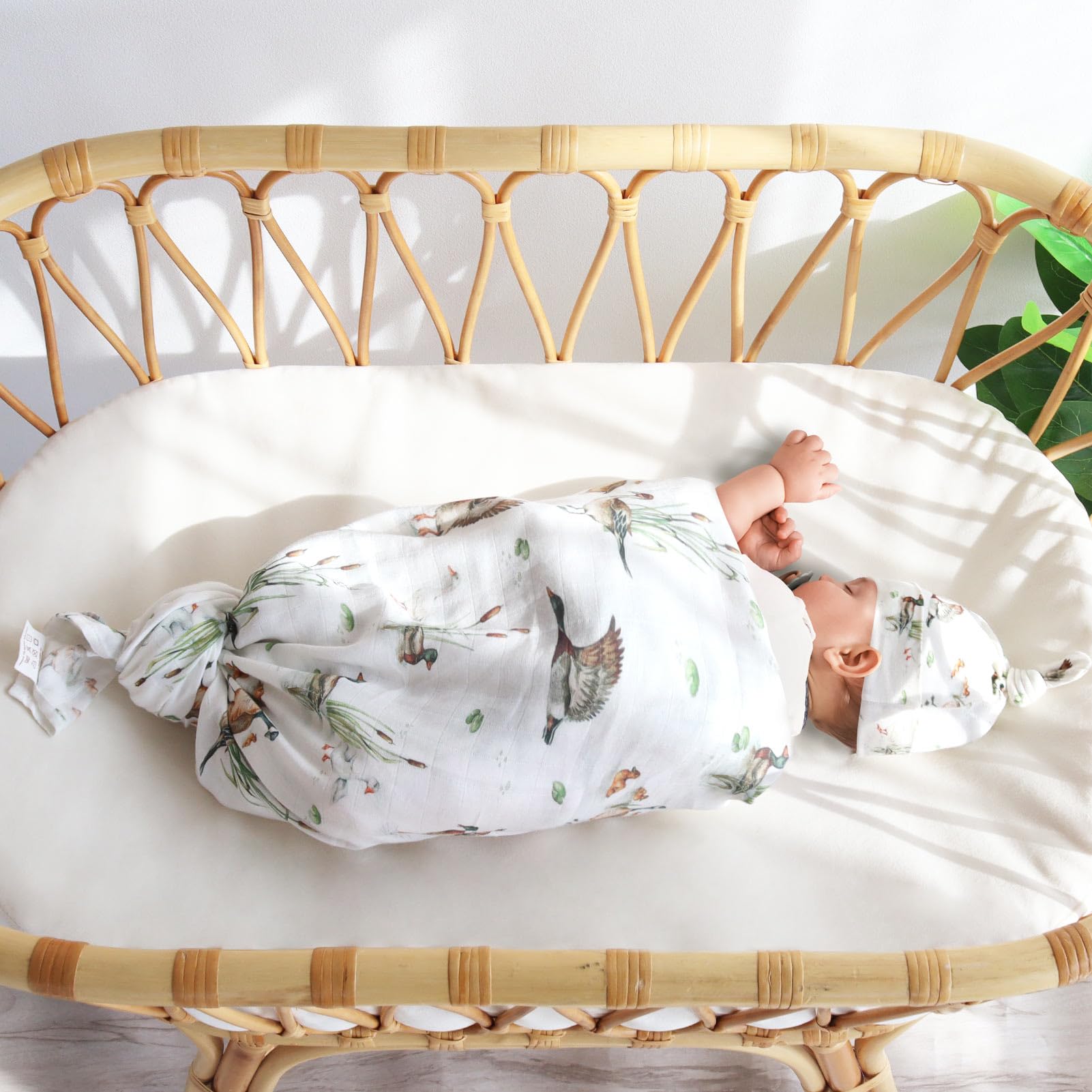 LifeTree swaddle blanket 47 by 47 inches used as stroller cover.
