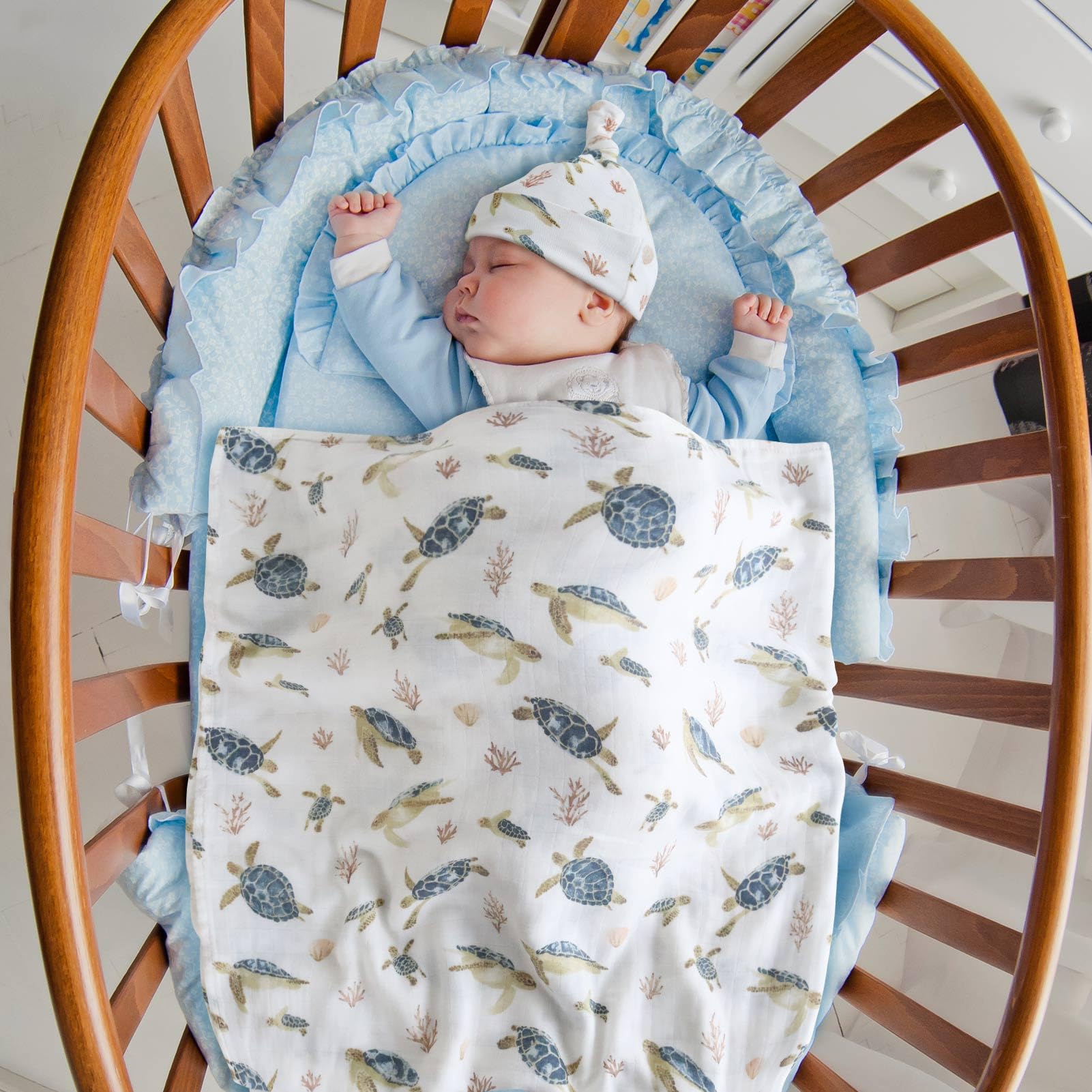 LifeTree swaddle blanket 47x47 inches for generous wrapping.