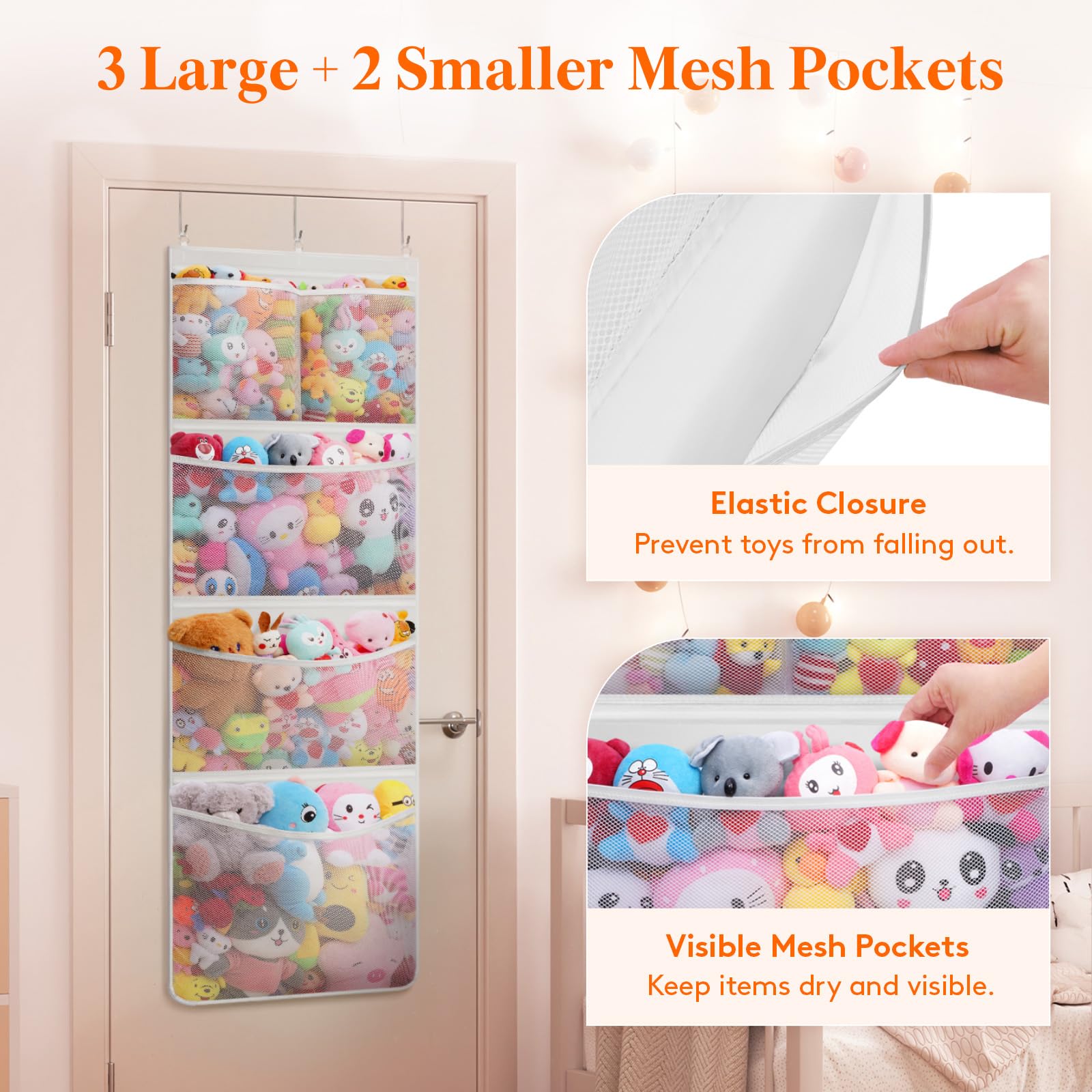Lifewit 4-fiberglass-rods-assembly enables strong support for plush toys.