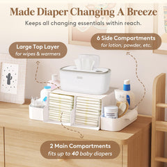 Lifewit diaper caddy upgraded handle design enables easy transport.