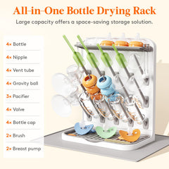 Lifewit drain mat under rack catches drips to keep countertops dry.