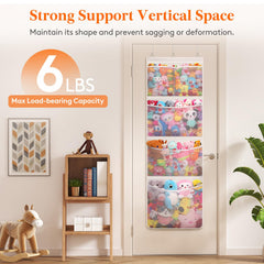 Lifewit over-door-organizer-mesh-pockets keeps plush toys visible and tidy.