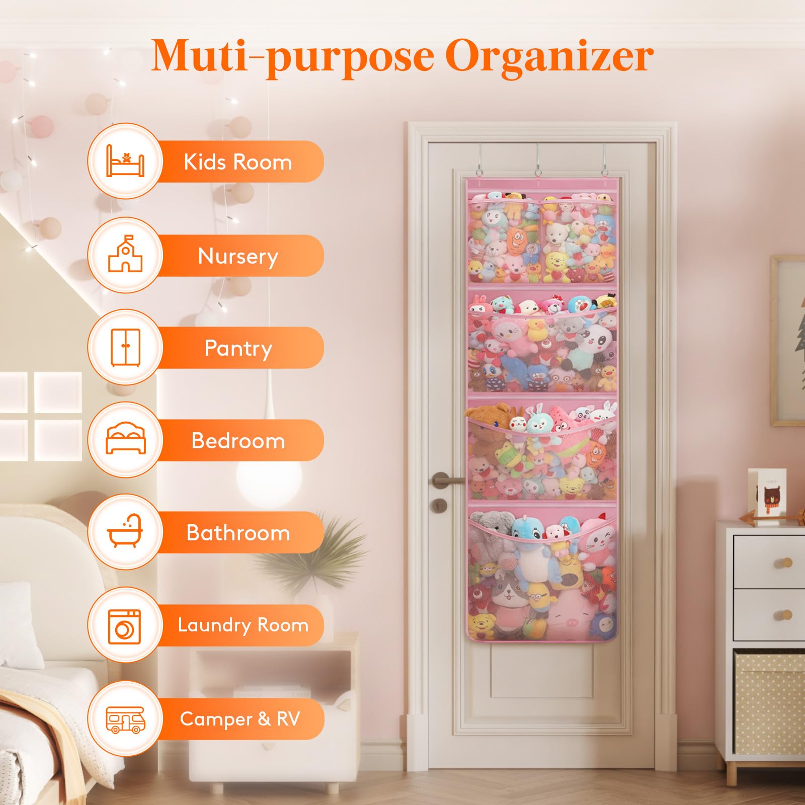 Lifewit stuffed-animal-storage over-door-fit suits standard doors for space-saving storage