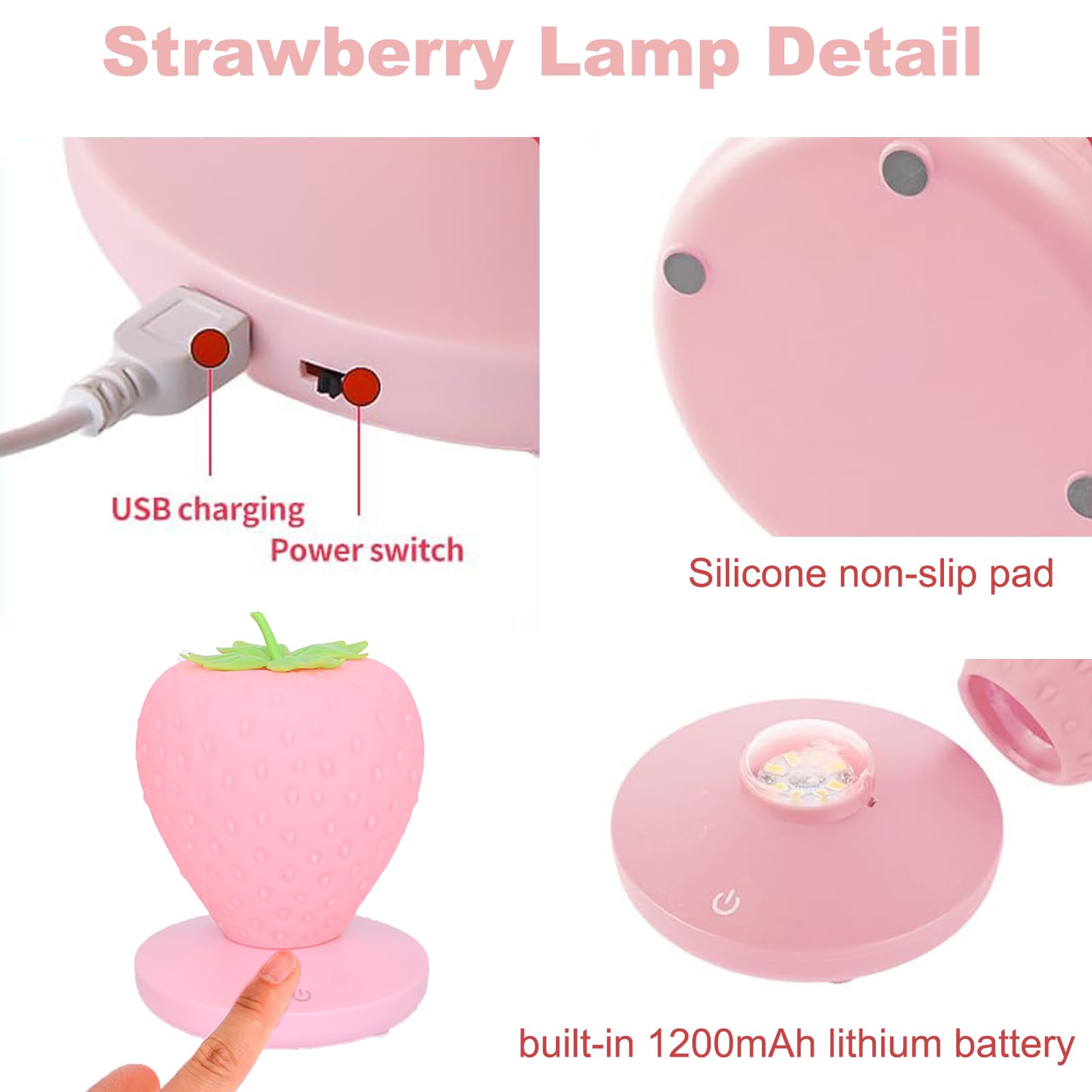 LIFTATAPA Strawberry Night Light kids-room-friendly design for comfort