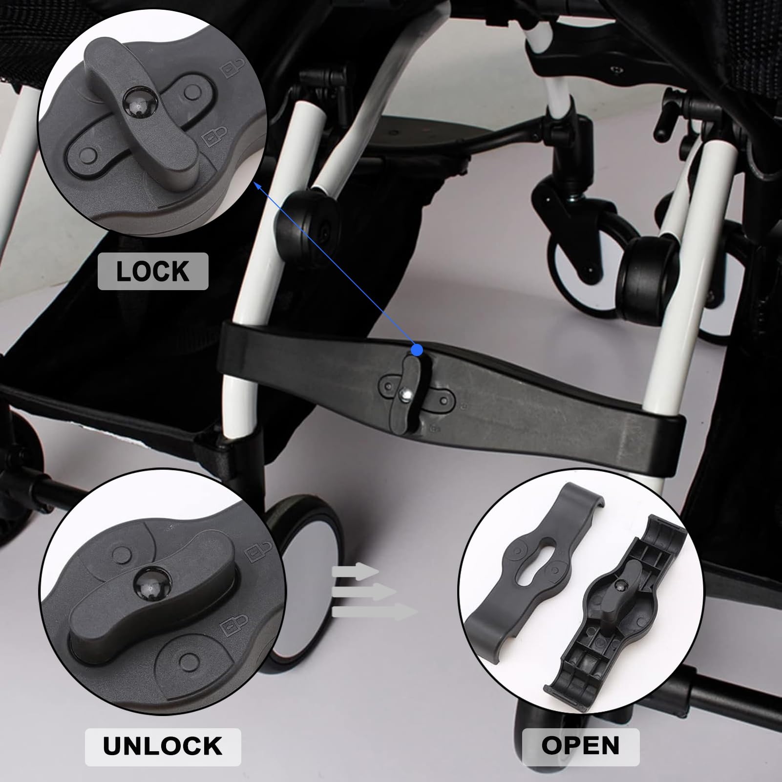 LIFTATAPA connector in pack view highlights three-piece set for flexible stroller configurations.