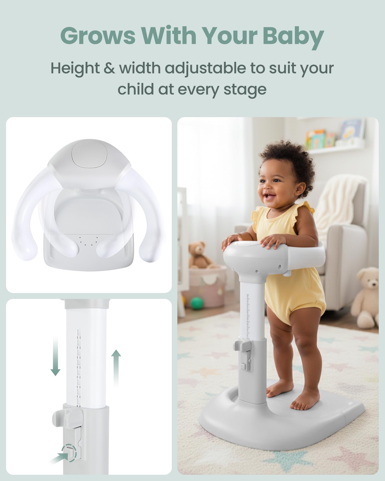 LIFVCNT adjustable height adapts as baby grows for continued use