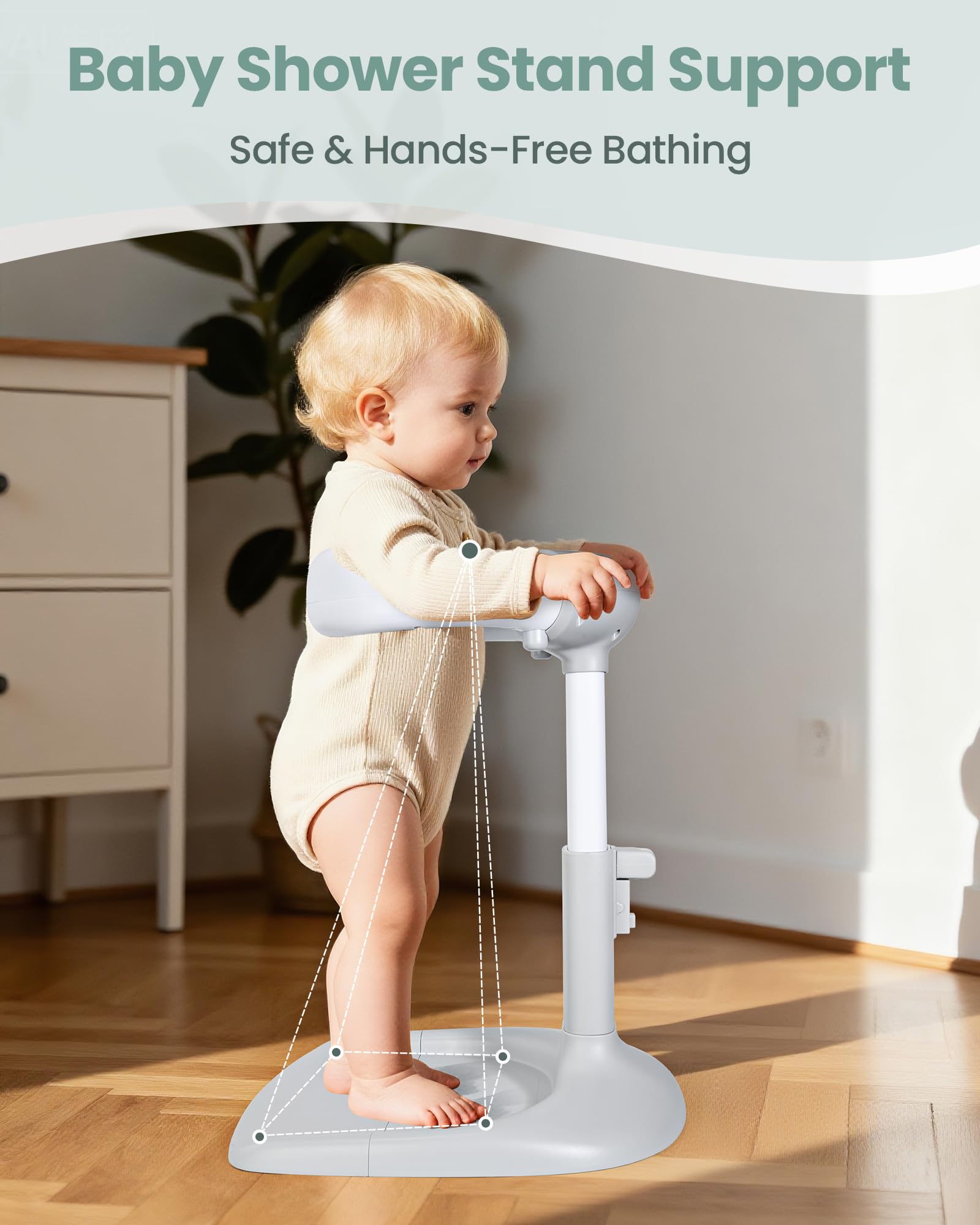 LIFVCNT hug-style armrests provide secure embrace during baths
