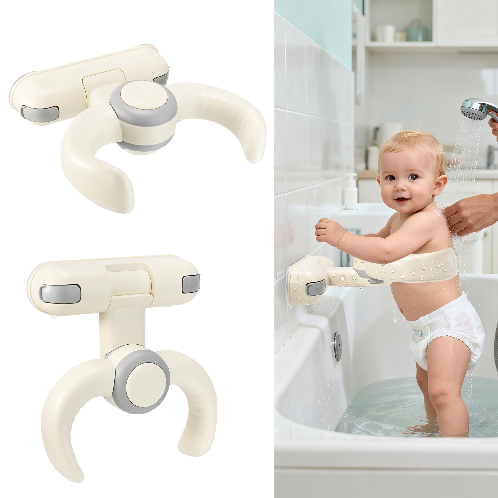 LIFVCNT Baby Shower Stand wall-mount installation for stable bath time